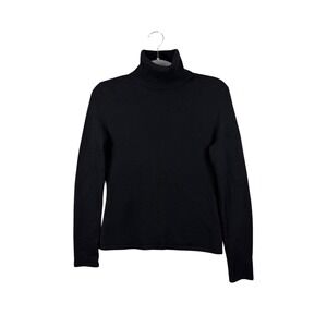 TSE Black 100% Cashmere Turtleneck Long Sleeve Pullover Sweater Sz S